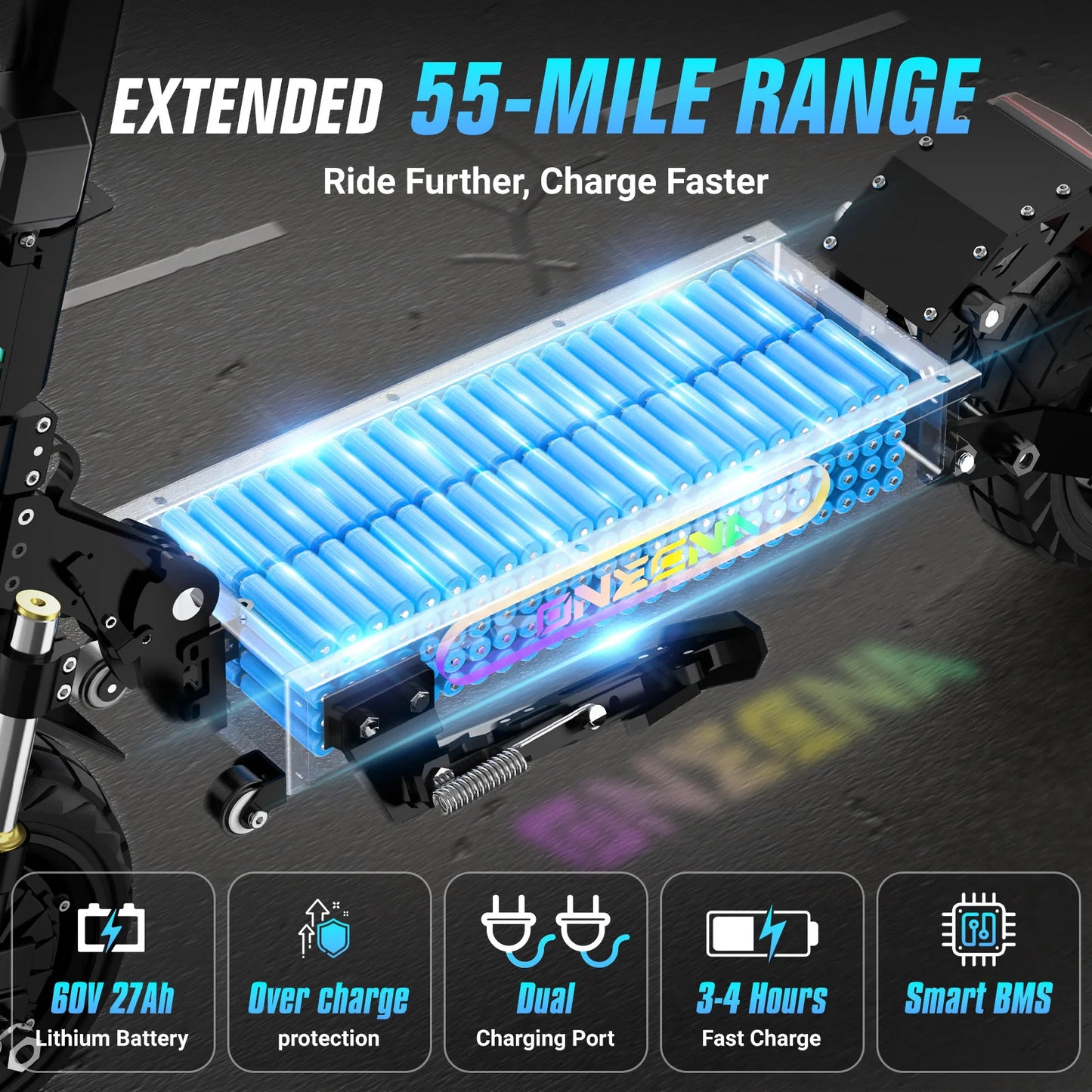 OneCna Gt7 Dual Motor Electric Scooter Featuring App Control