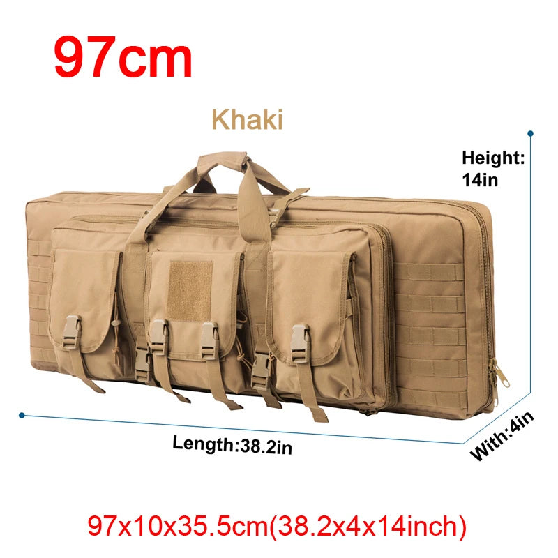 LQARMY Tactical Double Rifle Case Molle Hunting Airsoft Backpack