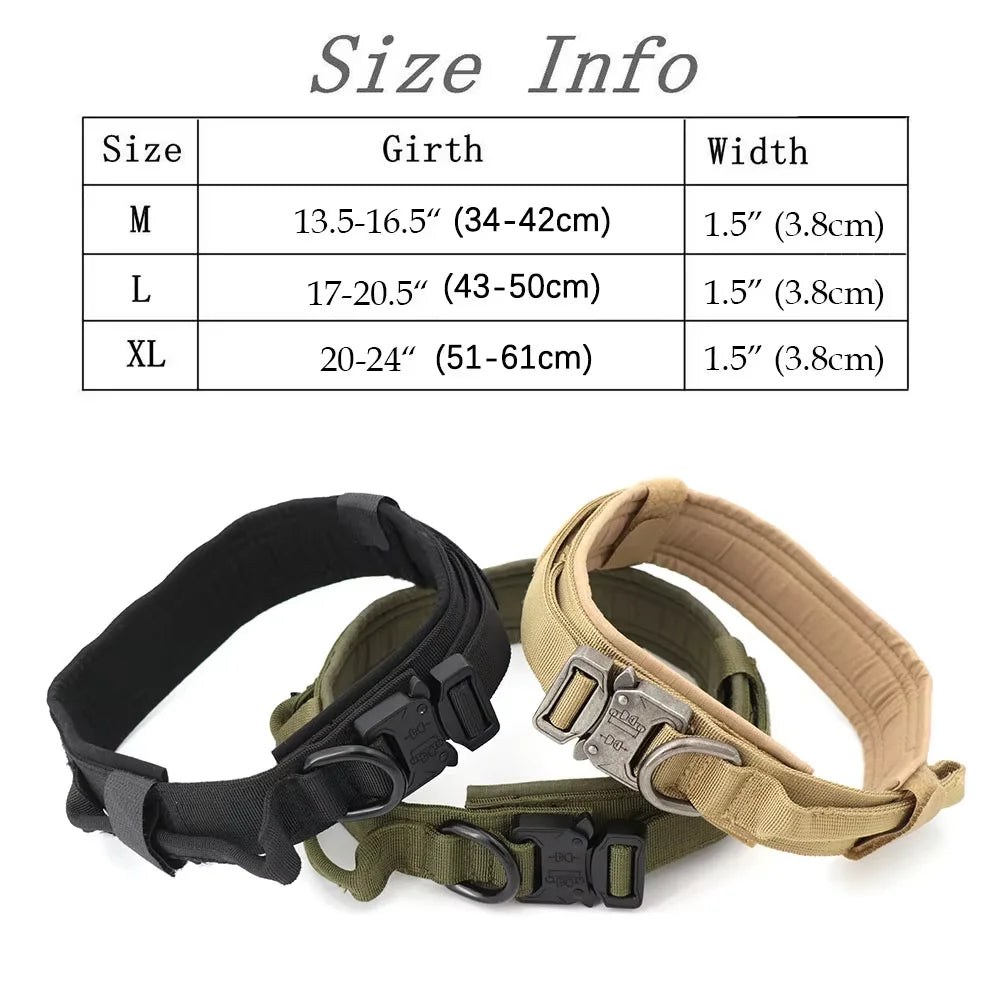 Adjustable Nylon Tactical Dog Collar And Leash With Quick Release