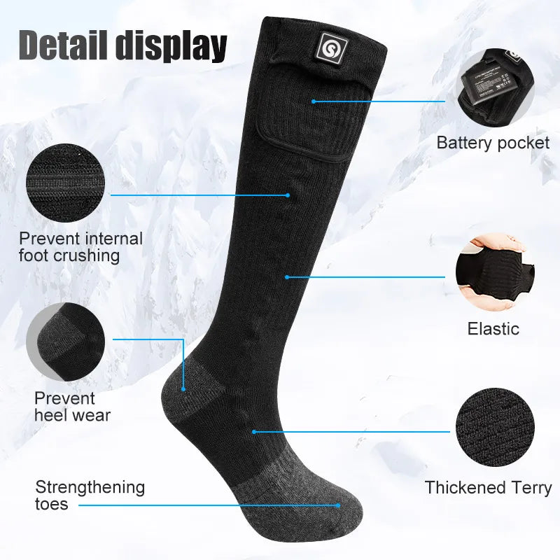 Snow Deer Heated Socks Winter Thermal Stockings Rechargeable