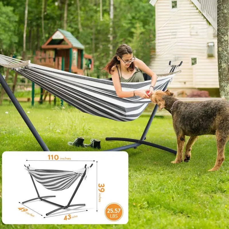 Gyroor Adjustable Stand Hammock With 600Lb Capacity For Outdoor Relaxation