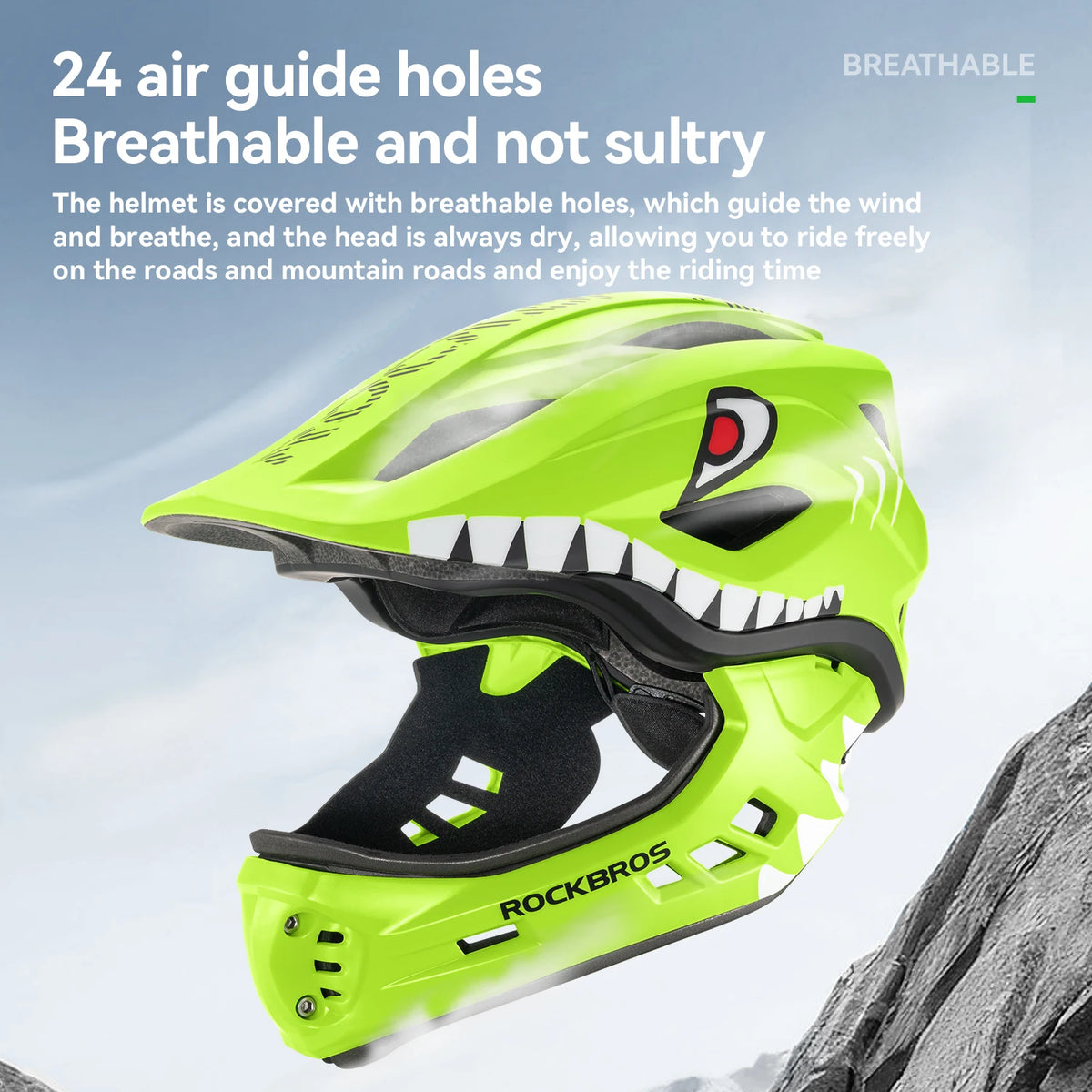 ROCKBROS Kids Full Face Cycling Helmet Safety Protection