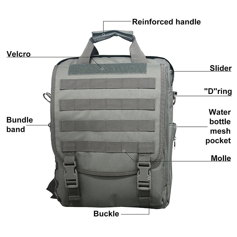 LQARMY Tactical Molle Laptop Messenger Backpack For Outdoor Use