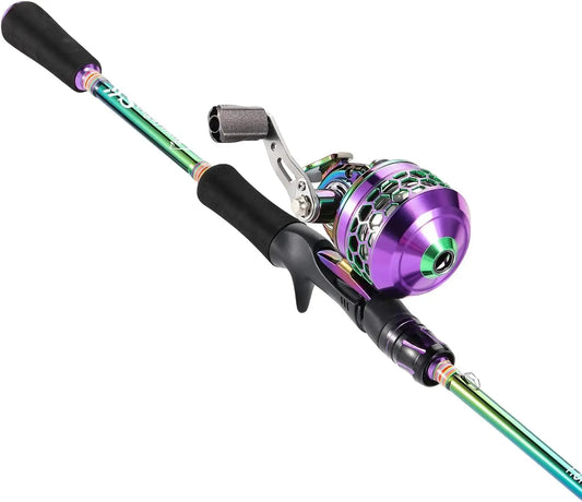 Lightweight Two Piece Spincast Fishing Rod And Reel Combo For Anglers