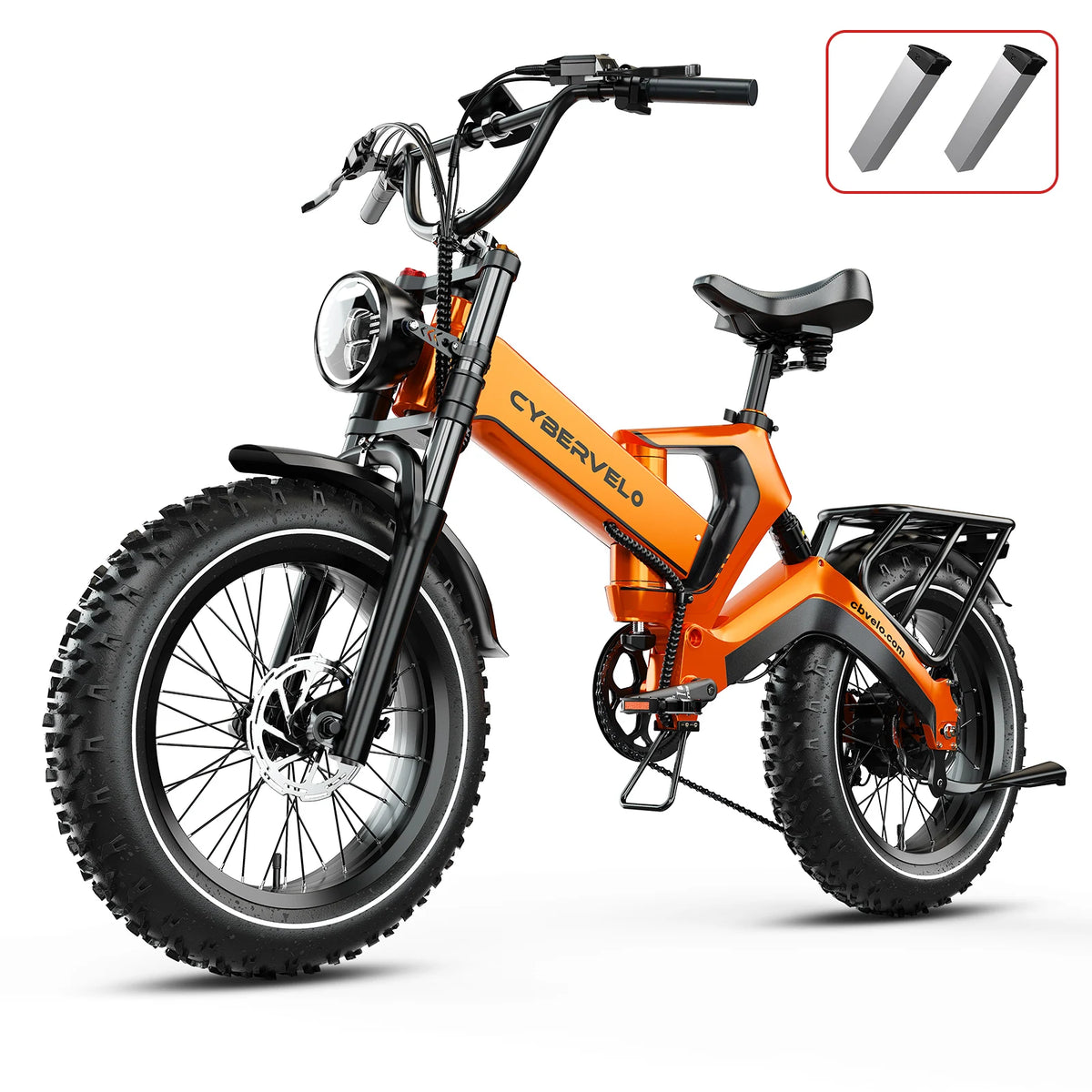 Cybervelo 2000W Foldable Fat Tire Electric Bike With 48V Battery