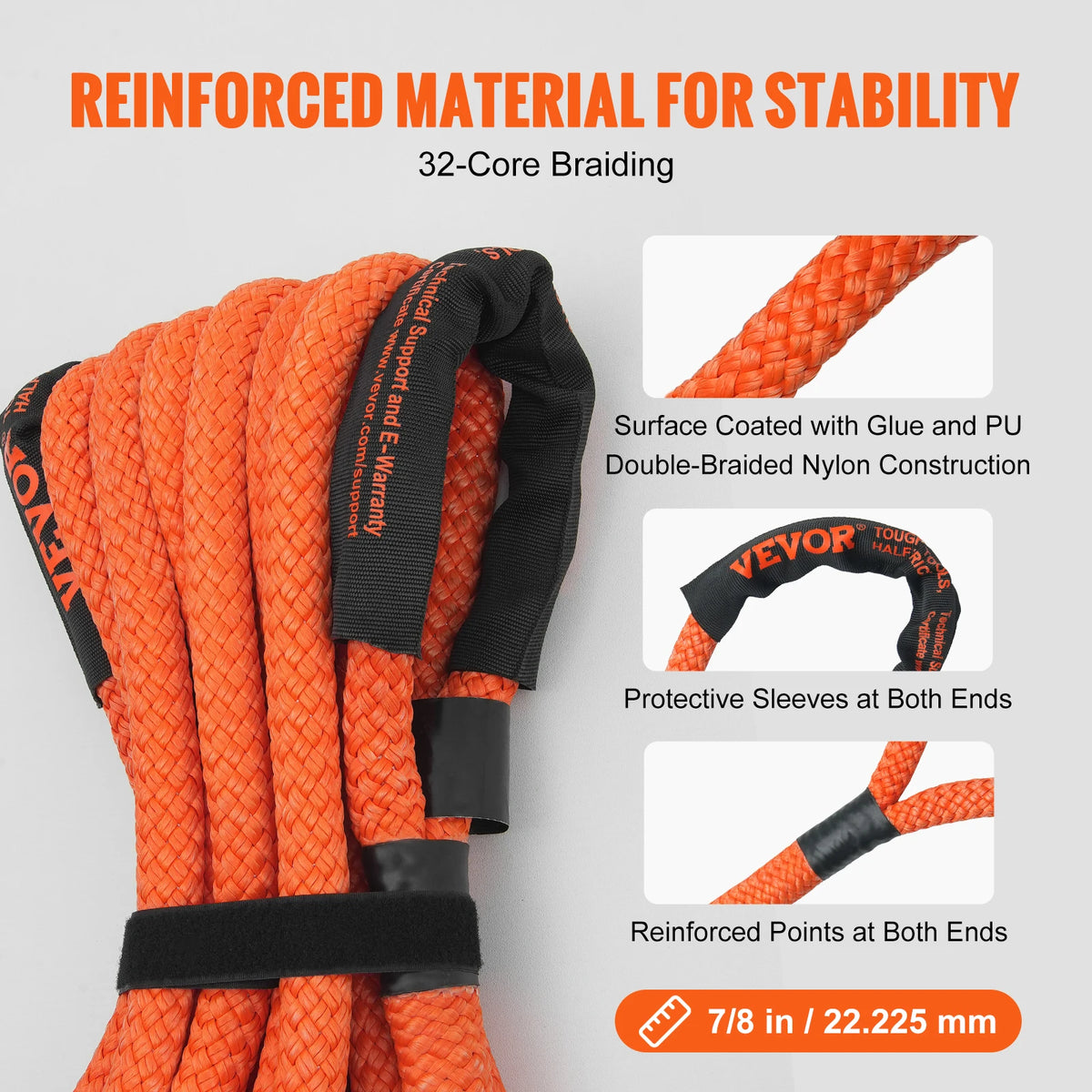 Heavy Duty Nylon Recovery Towing Strap For Off Road Rescue