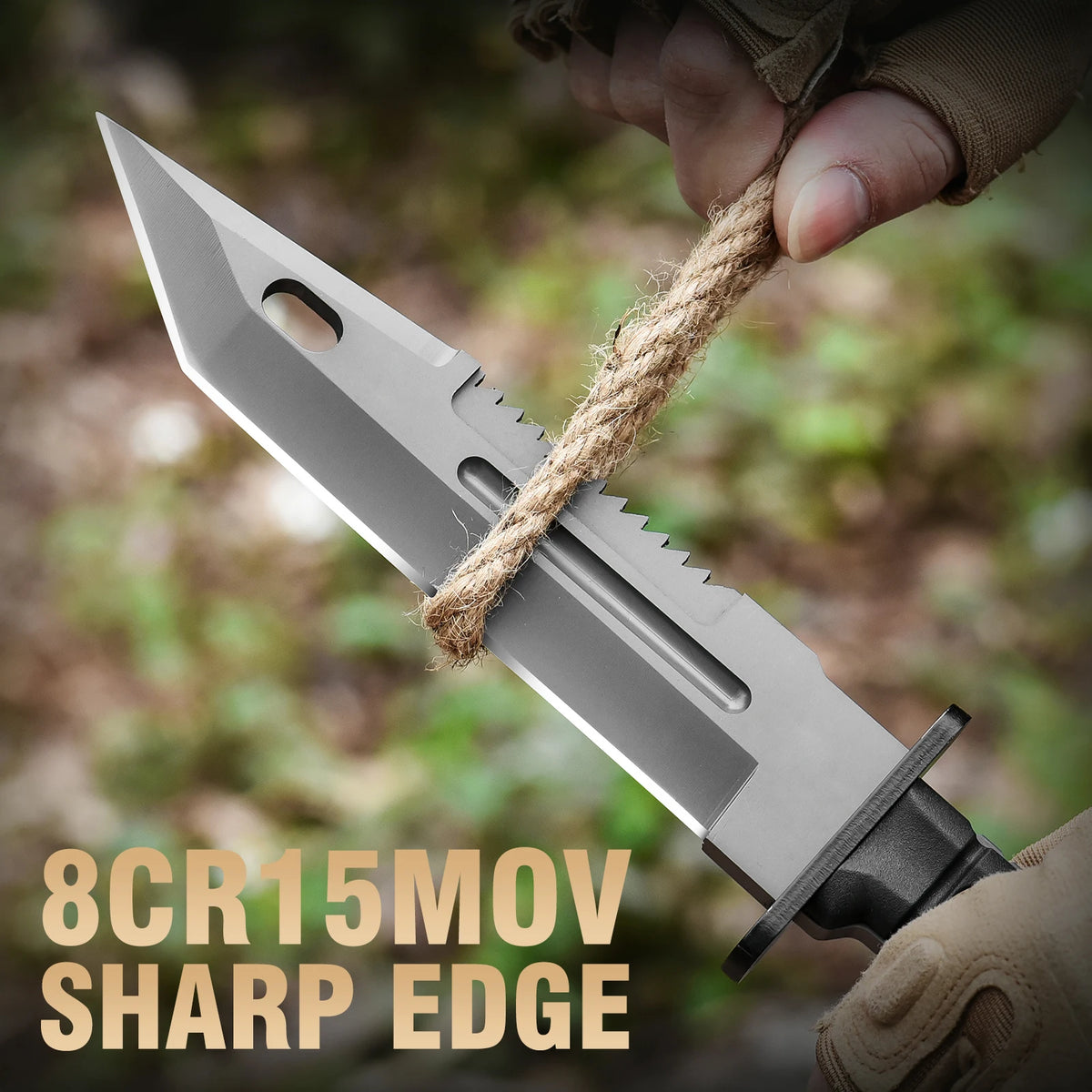 Gdekls Stainless Steel Outdoor Fixed Blade Survival Camping Knife