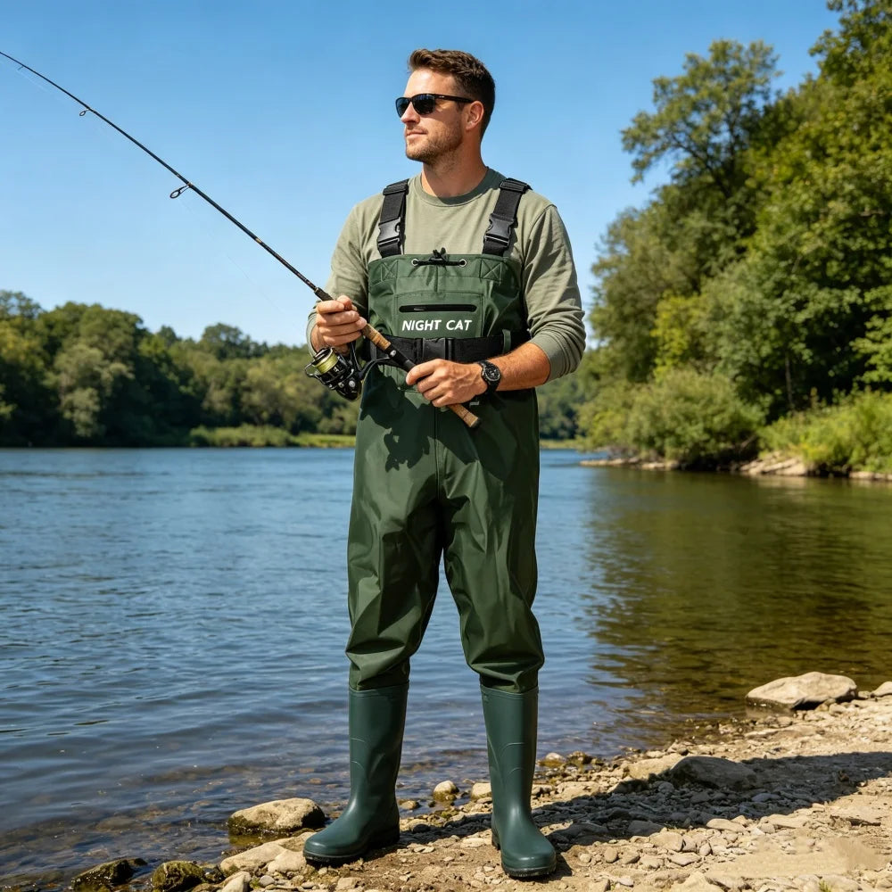 Night Cat Waterproof Chest Waders With Boots For Fishing