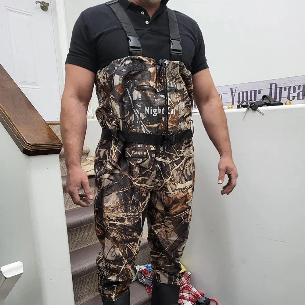 Night Cat Waterproof Fishing Chest Waders With Bootfoot Design