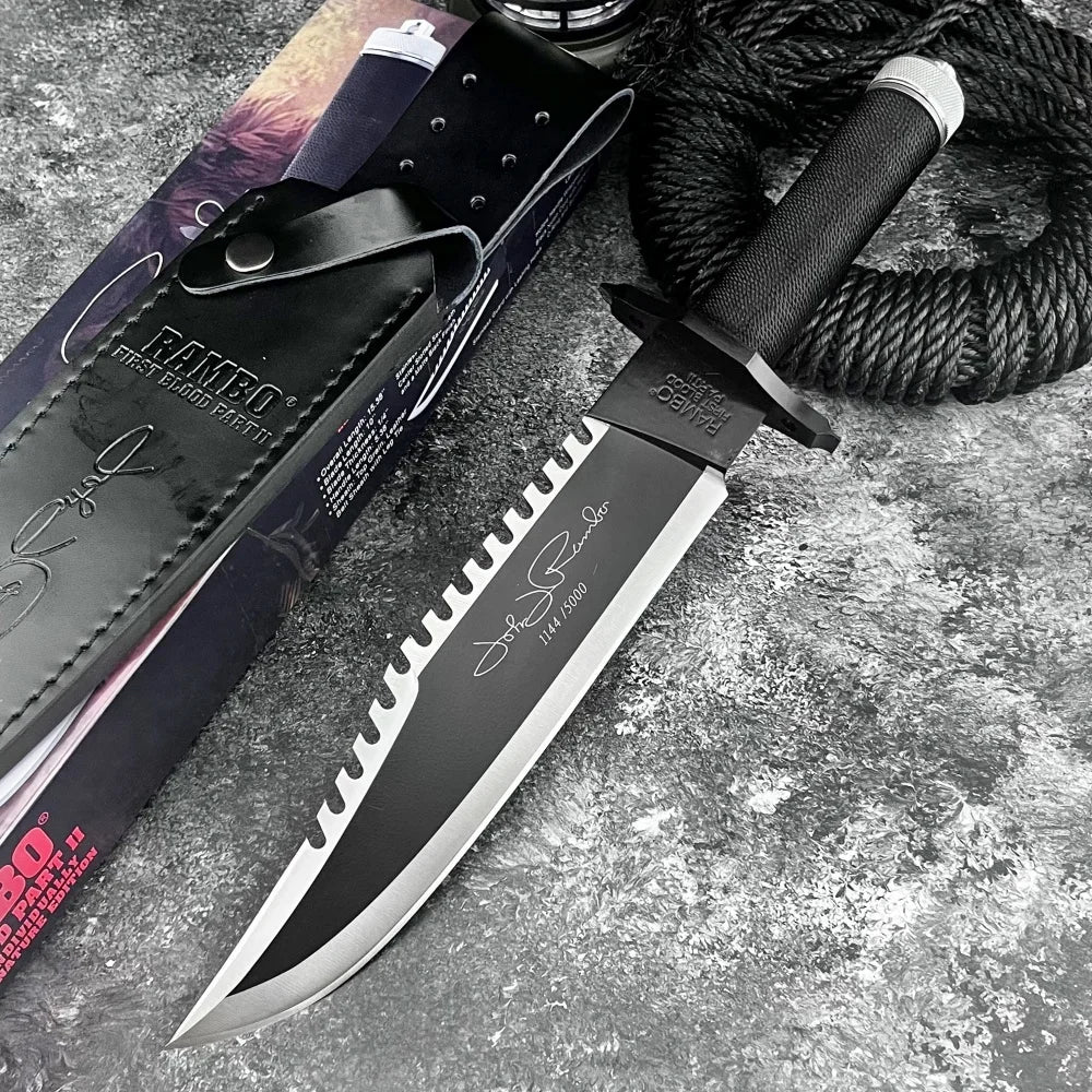 Rambo Tactical Fixed Blade Knife For Outdoor Hunting And Camping