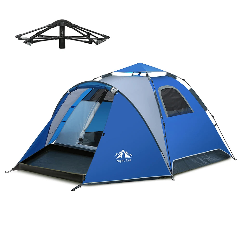 Night Cat Instant Hydraulic Camping Tent Double Layer Waterproof