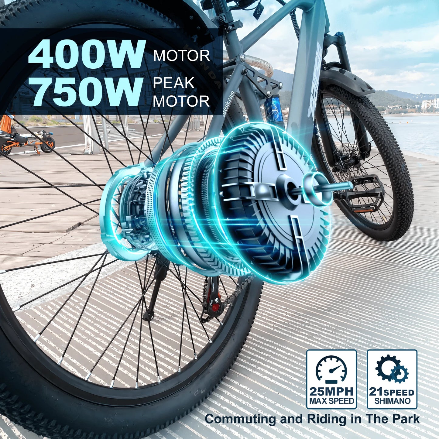 EOEOTWO 750W Peak Electric Mountain Bike With Full Suspension