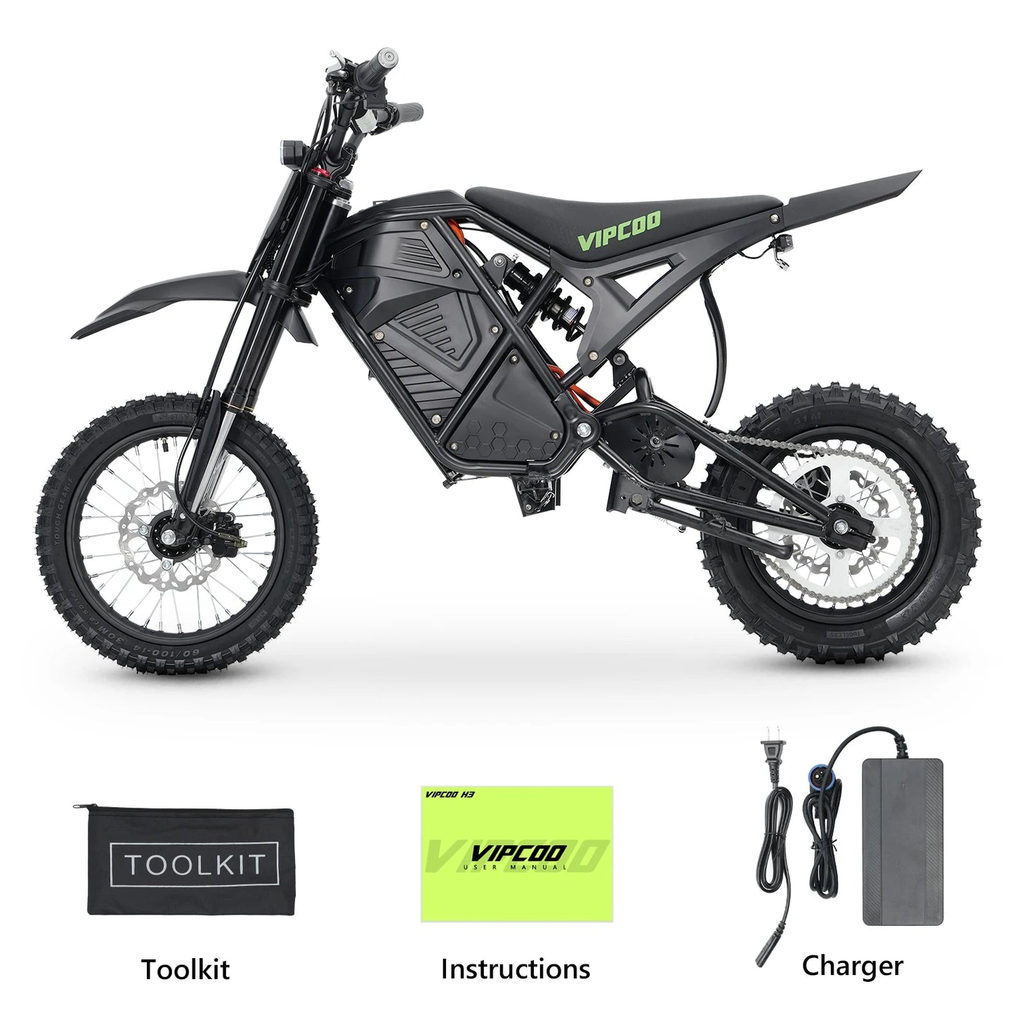VIPCOO 3500W Electric Dirt Bike With Reliable Off Road Tires
