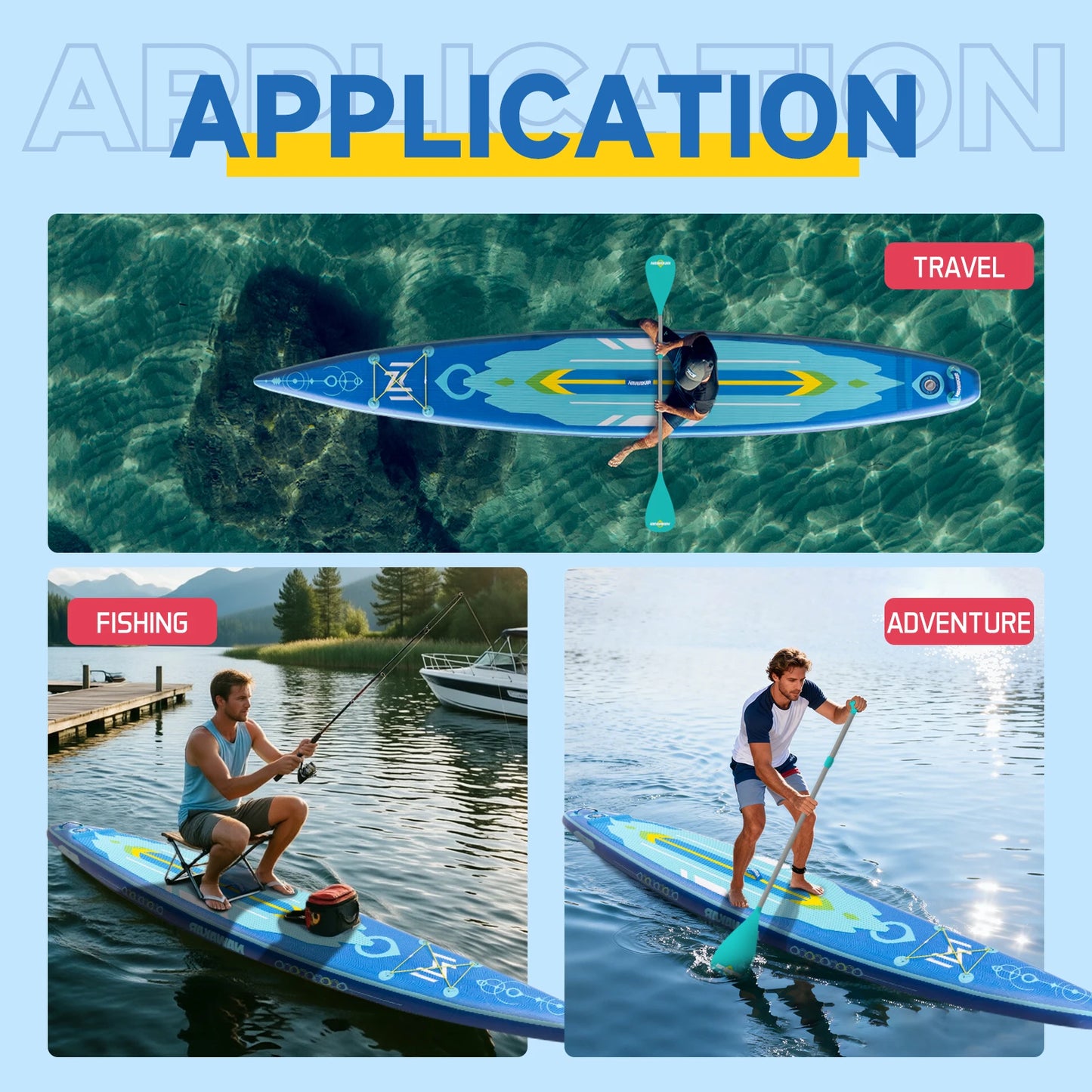 Double Thickened Stand Up Paddleboard For Outdoor Water Sports