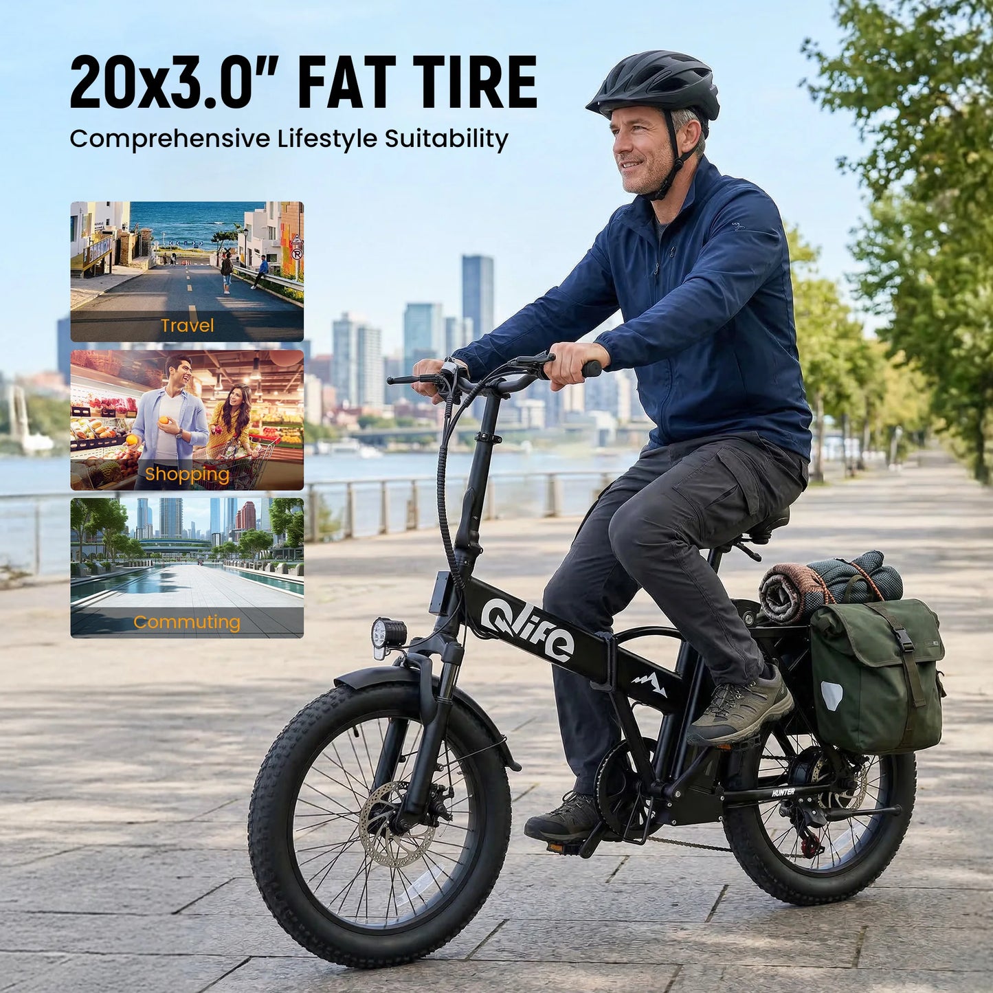 Qlife Hunter Foldable Electric Bike With 48V Battery