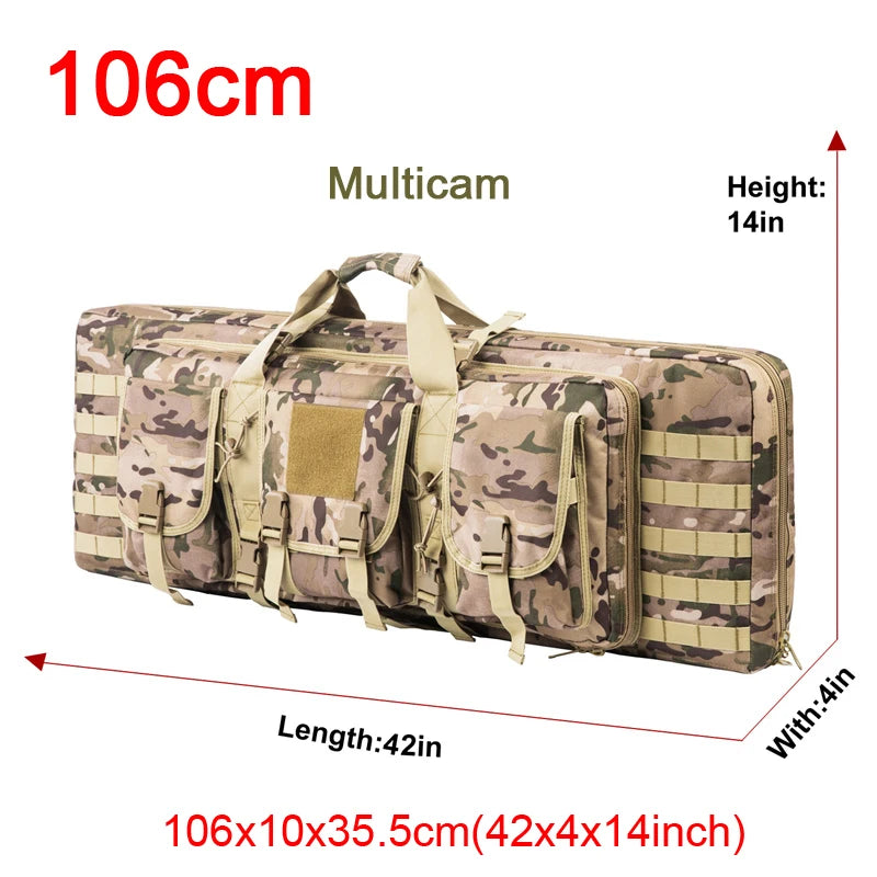 LQARMY Tactical Double Rifle Case Molle Hunting Airsoft Backpack