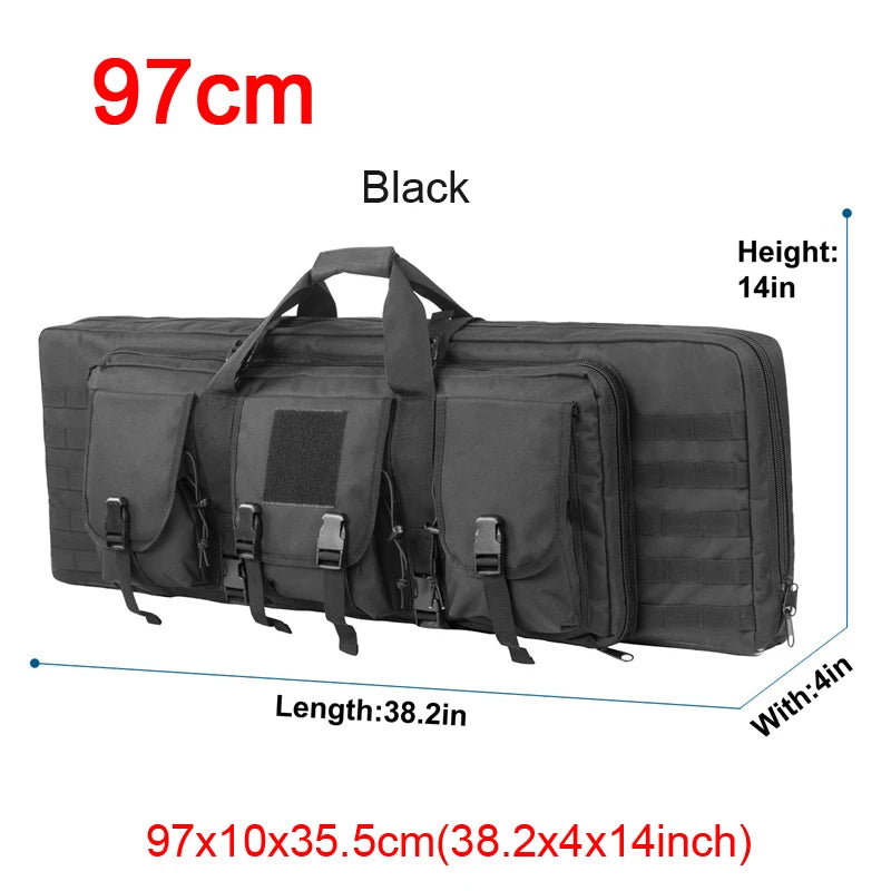 LQARMY Tactical Double Rifle Case Molle Hunting Airsoft Backpack