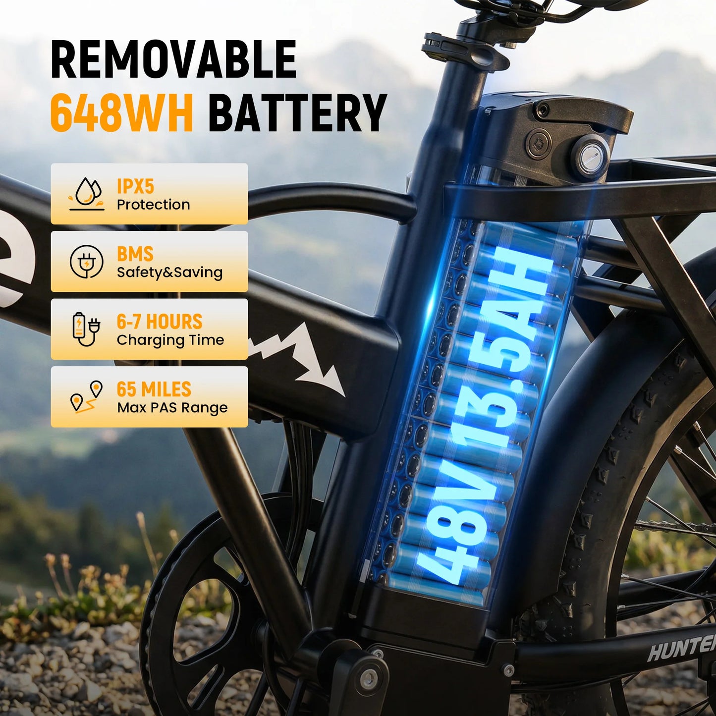 Qlife Hunter Foldable Electric Bike With 48V Battery