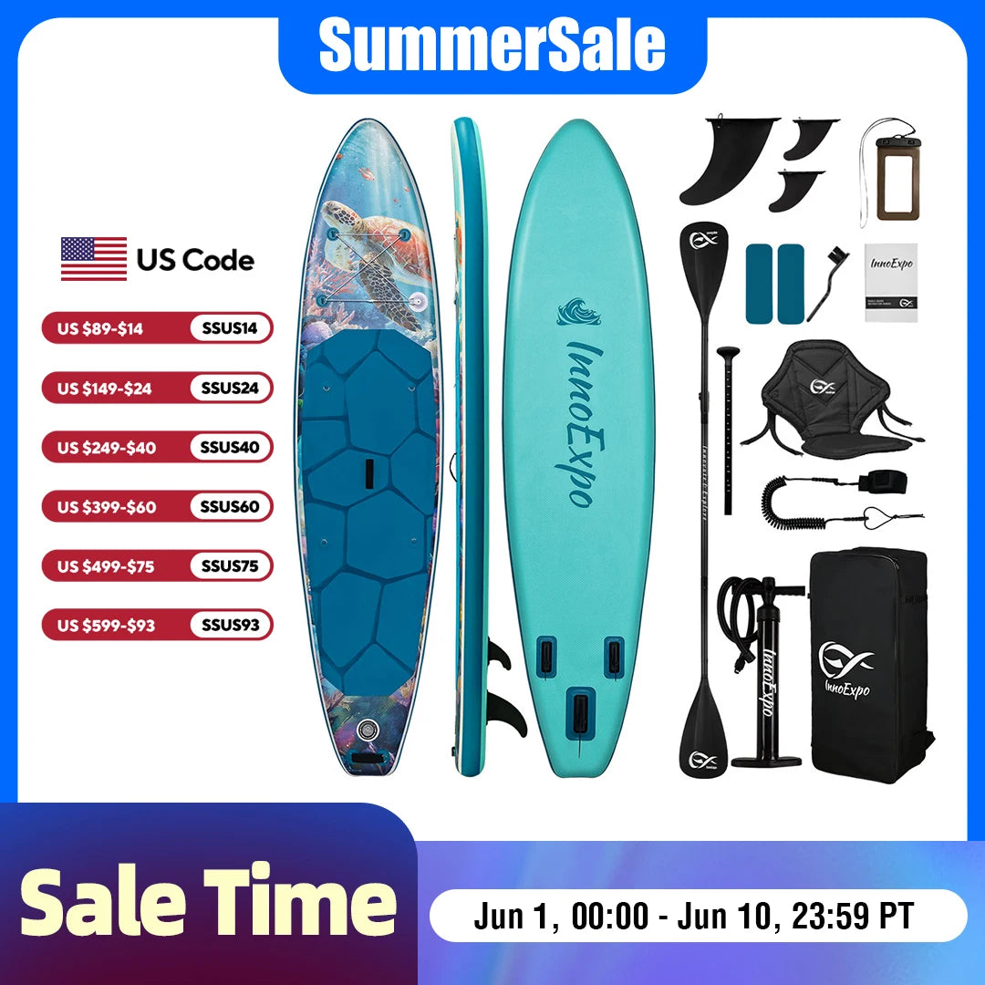 InnoExpo Premium Inflatable Stand Up Paddle Board Non Slip Deck
