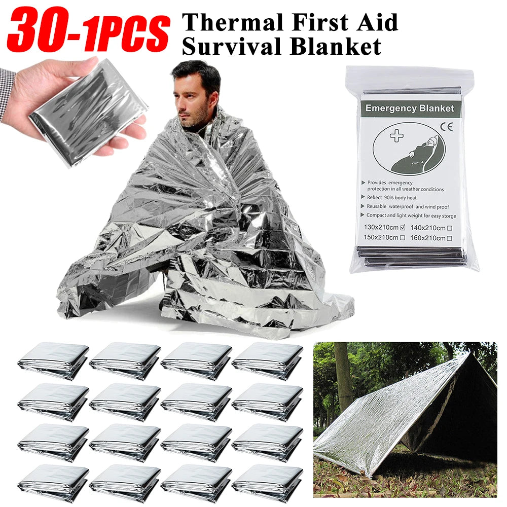 Yeston Emergency Mylar Thermal Rescue Survival Blanket For Outdoor Camping