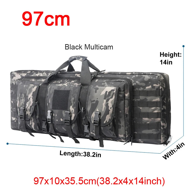 LQARMY Tactical Double Rifle Case Molle Hunting Airsoft Backpack