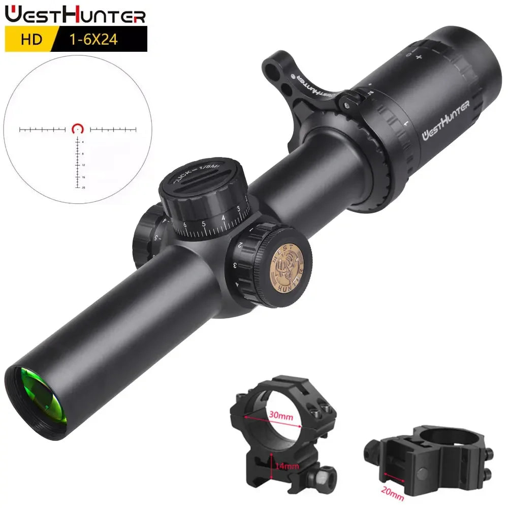 WestHunter LPVO Riflescope With Red And Green Illumination