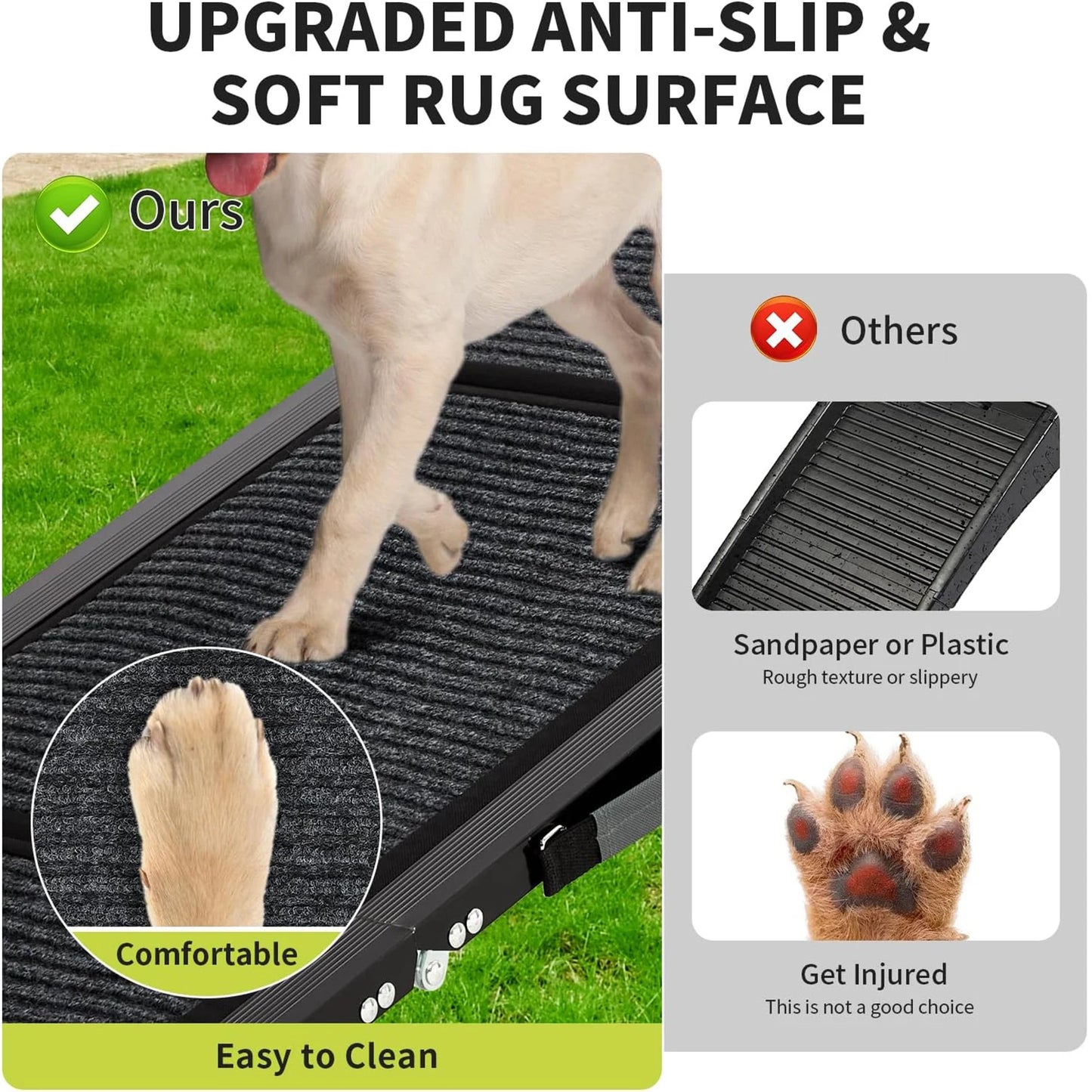 HiMiss Folding Dog Car Ramp With Non Slip Surface Portable