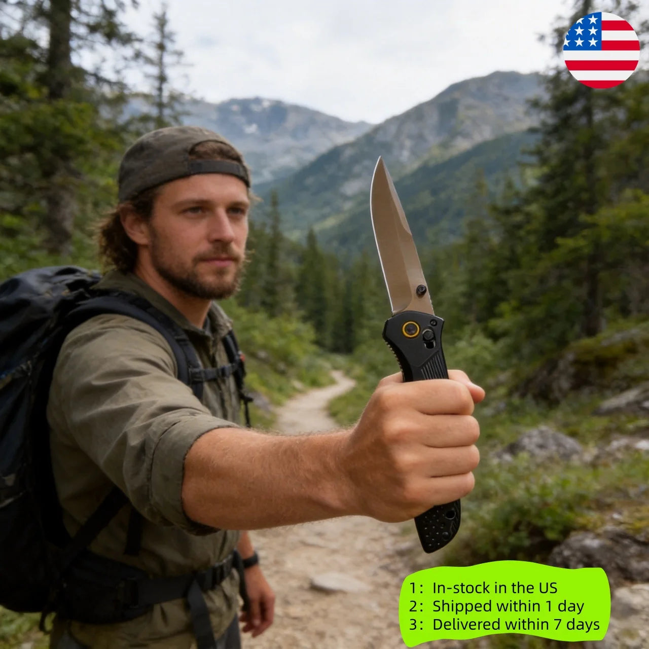 HX Outdoors 9Cr18MoV Stainless Steel Axis Lock Folding Pocket Knife