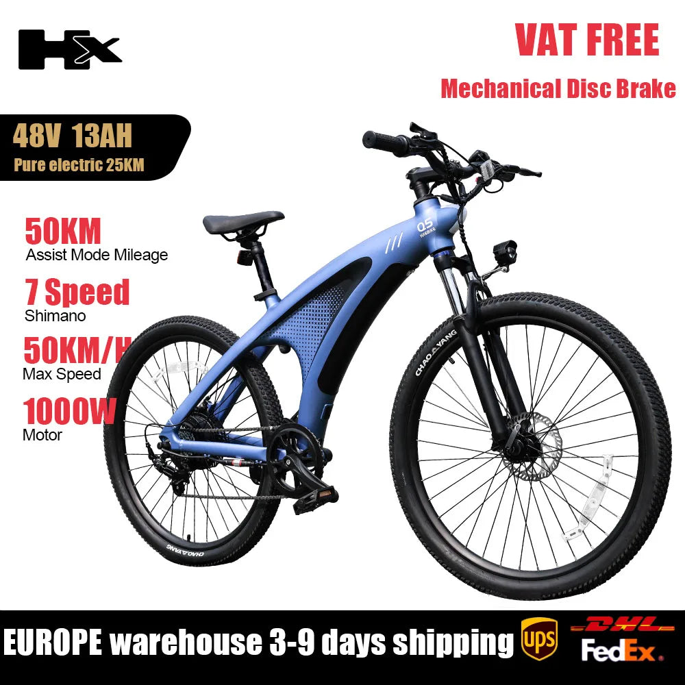 Huanci Electric Mountain Bike With Torque Sensor And Removable Battery