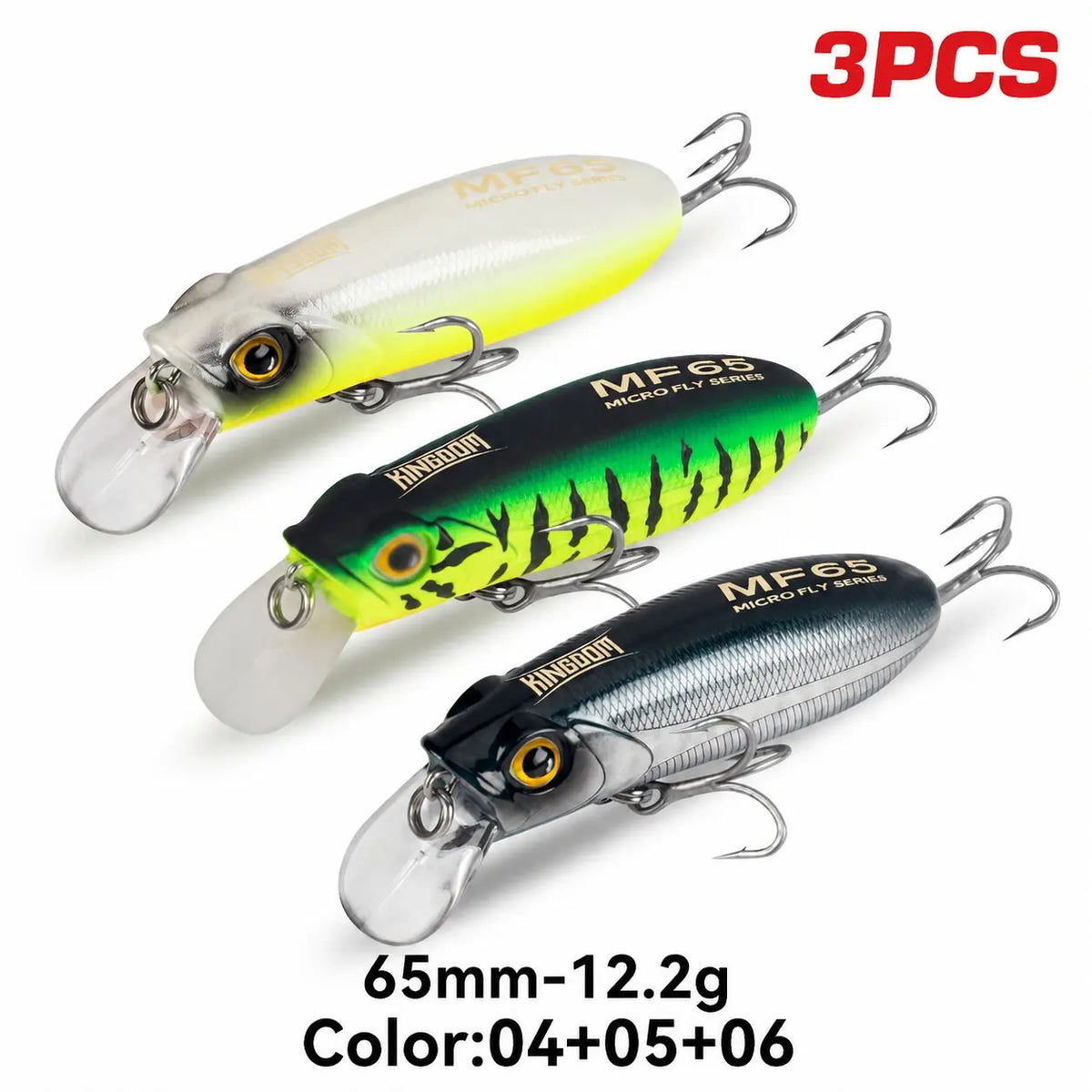 Kingdom Sinking and Floating Minnow Lures for Bass and Trout Fishing