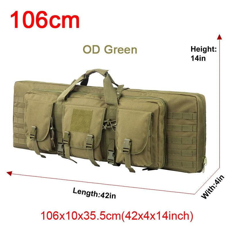 LQARMY Tactical Double Rifle Case Molle Hunting Airsoft Backpack