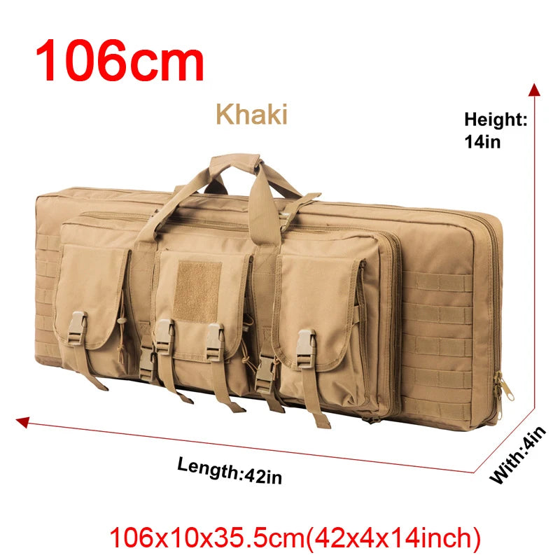 LQARMY Tactical Double Rifle Case Molle Hunting Airsoft Backpack