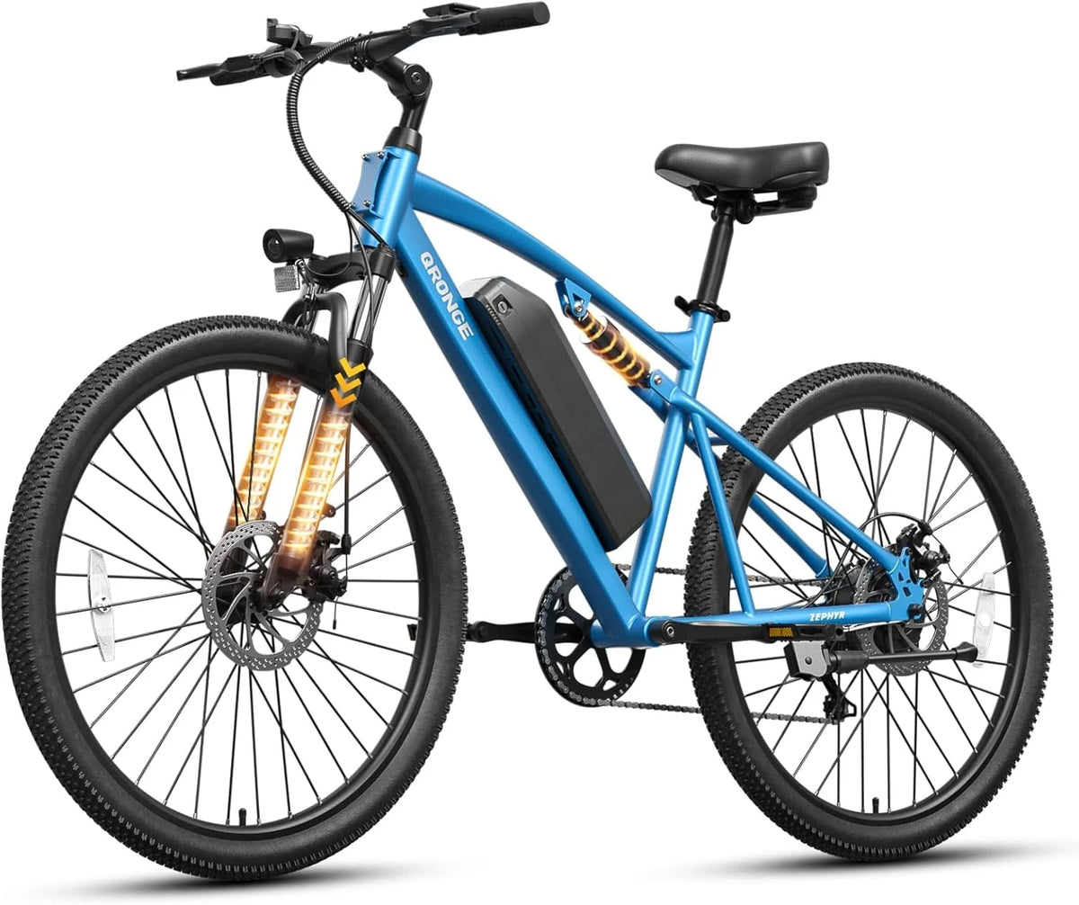 QRONGE Zephyr Full Suspension Electric Bike 1000W Motor