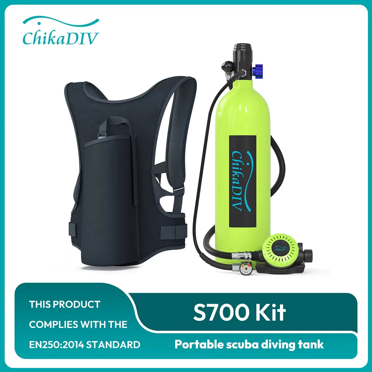 ChikaDIV Portable Mini Scuba Tank Backup Dive Cylinder