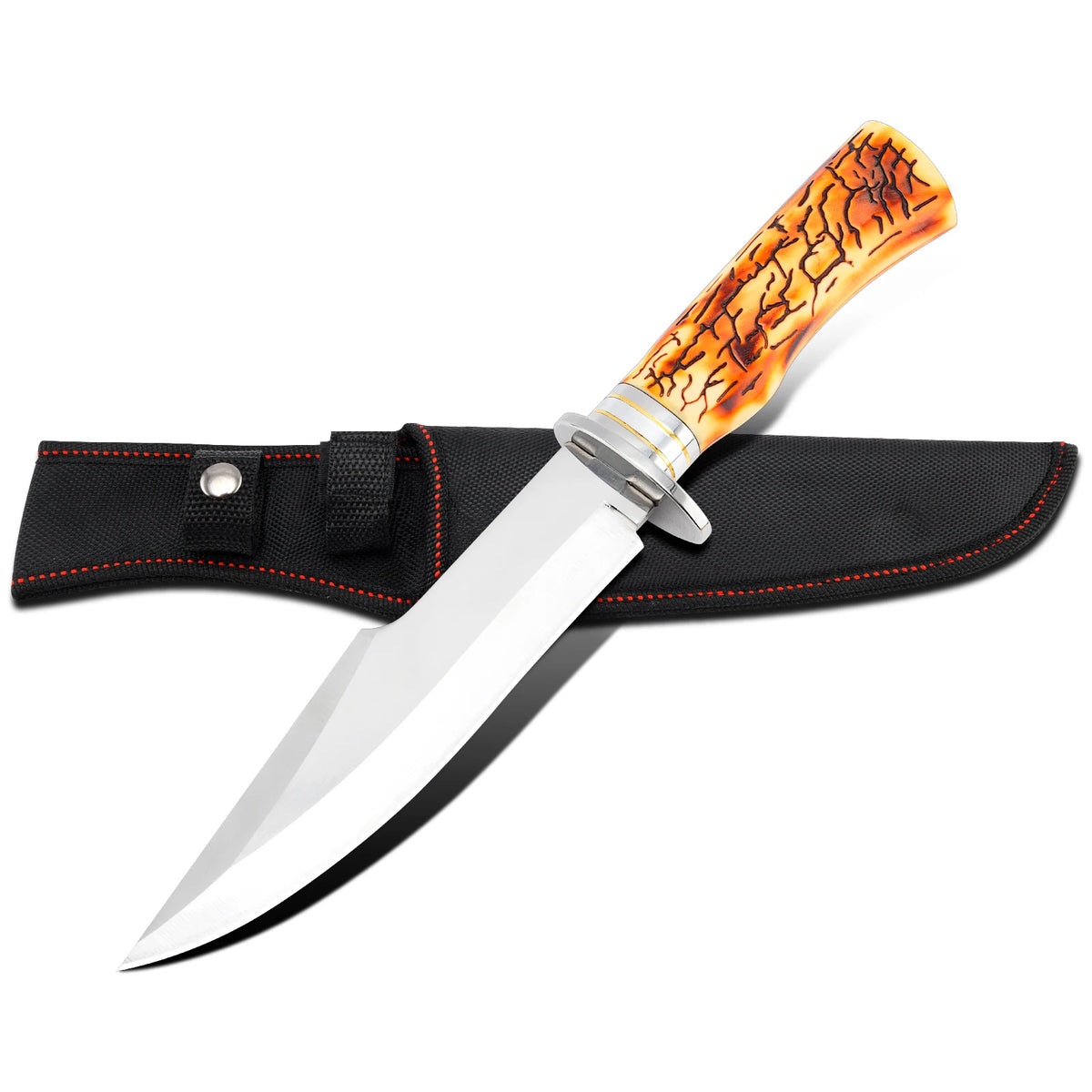 Gdekls Stainless Steel Survival Knife With Durable Sheath For Camping