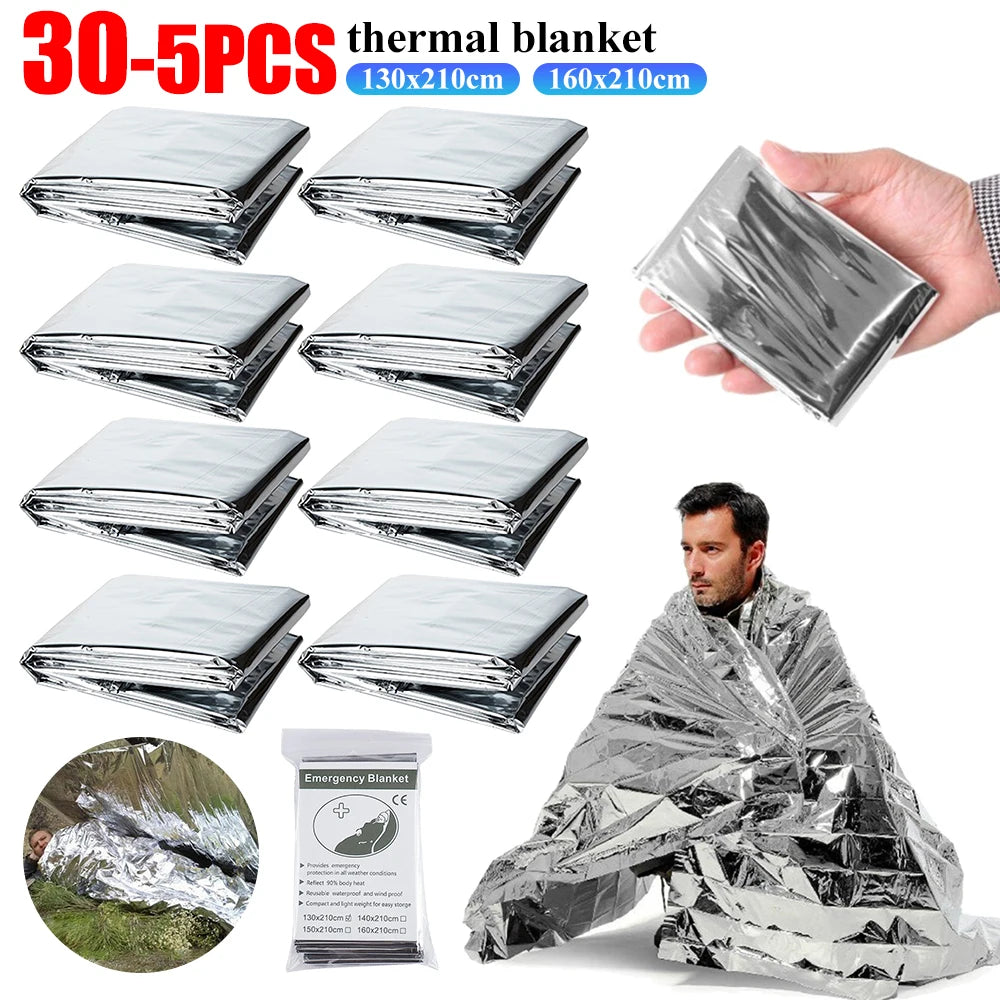 Yeston Emergency Mylar Thermal Rescue Survival Blanket For Outdoor Camping