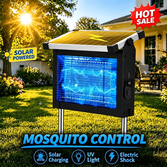 Solar Outdoor Bug Zapper With 4500V Waterproof Mosquito Killer Device
