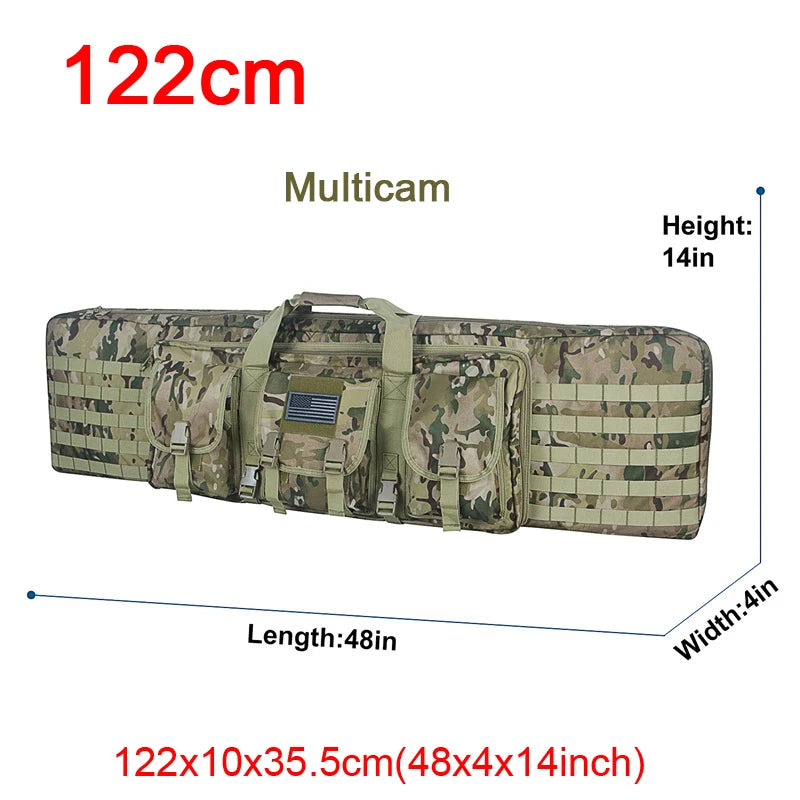 LQARMY Tactical Double Rifle Case Molle Hunting Airsoft Backpack
