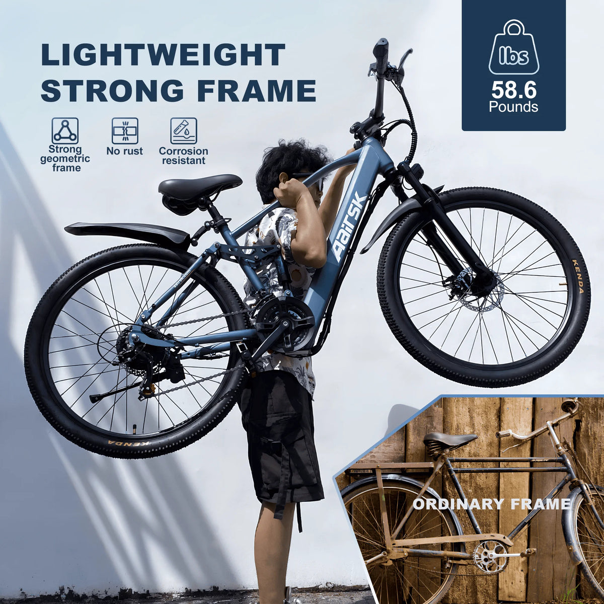 EOEOTWO 750W Peak Electric Mountain Bike With Full Suspension