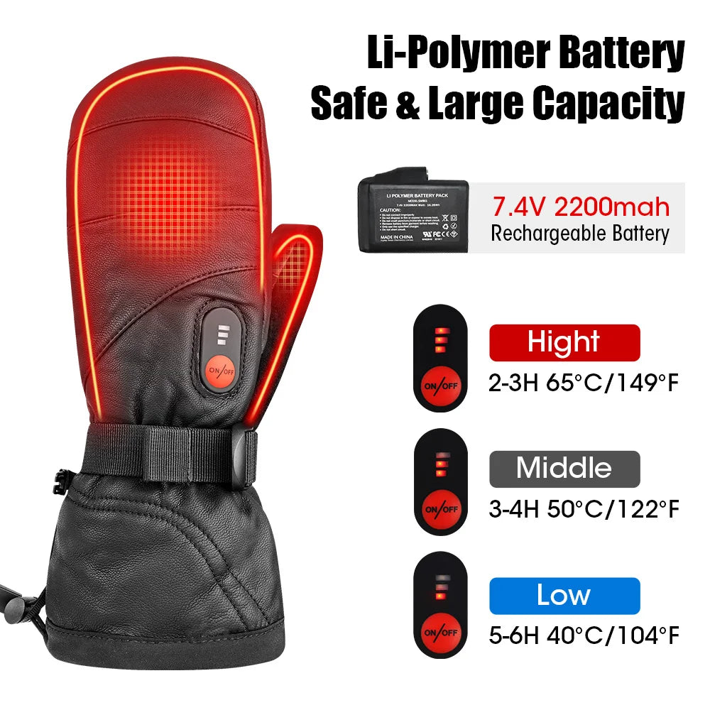 Savior Heat Rechargeable Heated Gloves Touch Screen Waterproof Winter Warmth