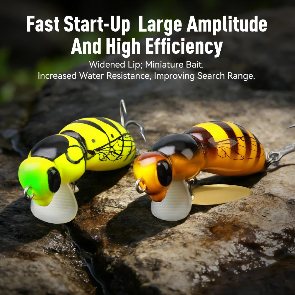 Kingdom Floating Wasp Minnow Fishing Lure With Spinner Hook