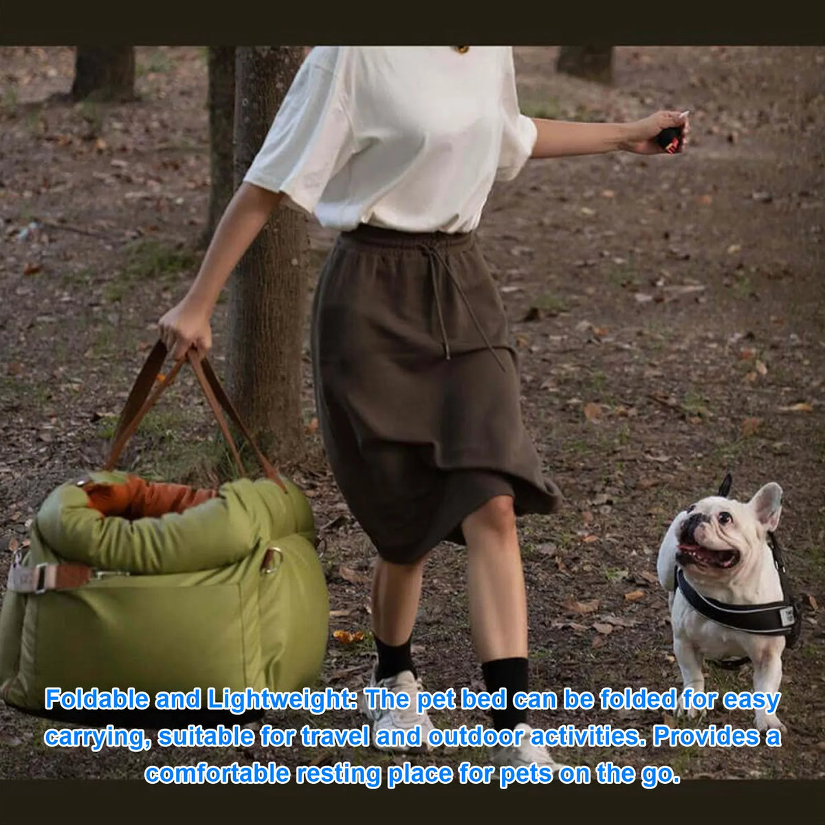 Portable Pet Car Seat With Harness Washable Travel Bed Pets