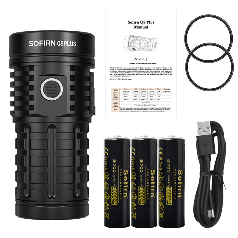 Sofirn Q8 Plus Led Flashlight 16000 Lumens Rechargeable Tactical Torch