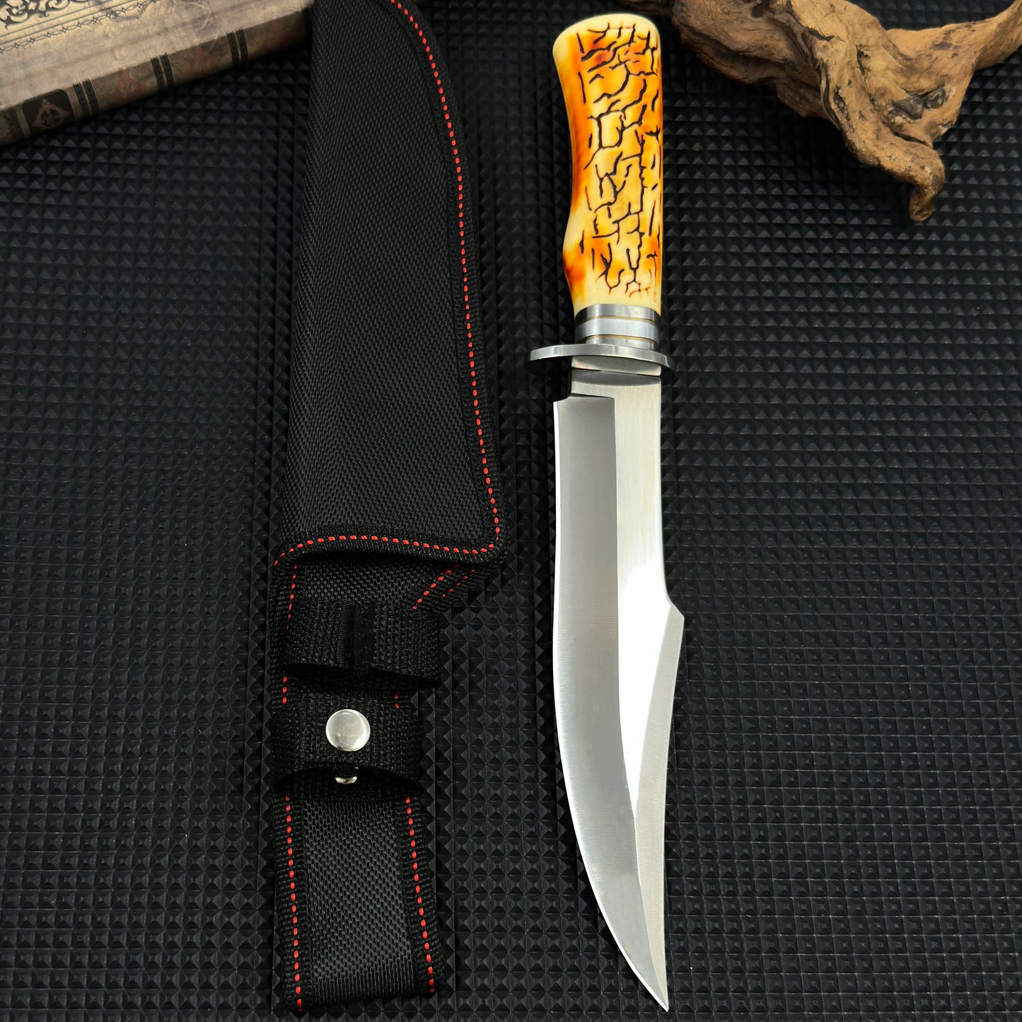 Gdekls Stainless Steel Survival Knife With Durable Sheath For Camping