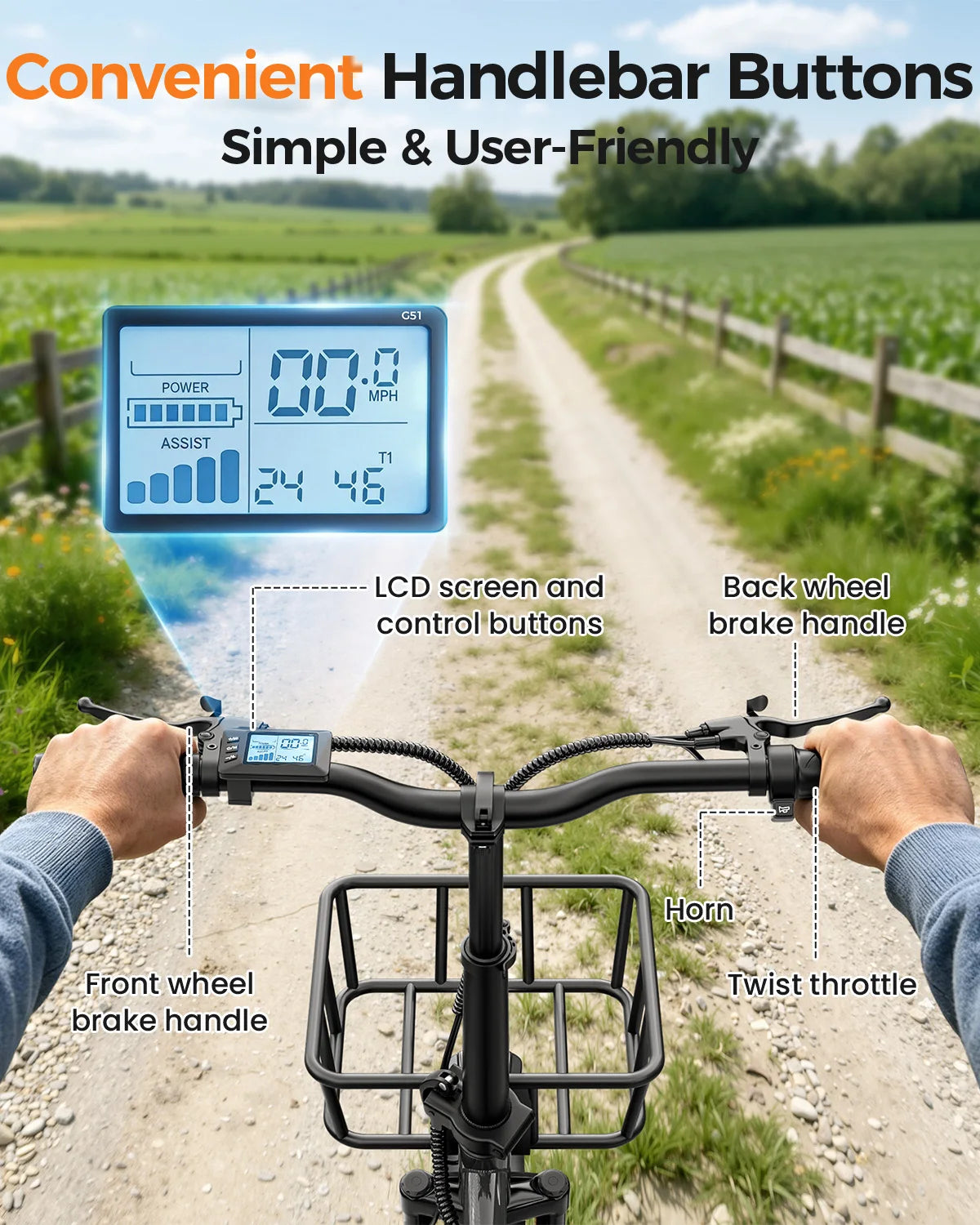 Spacewalk 1200W Folding Electric Trike With Fat Tires For Adults