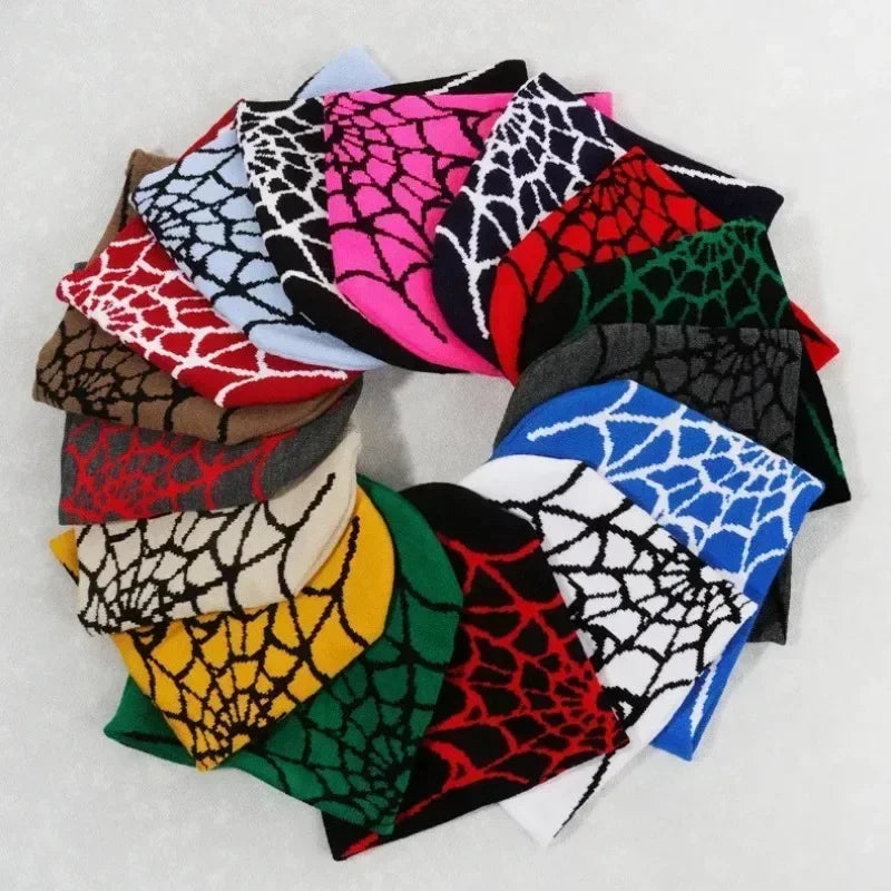 Spider Embroidered Knitted Winter Beanie Hat For Adults