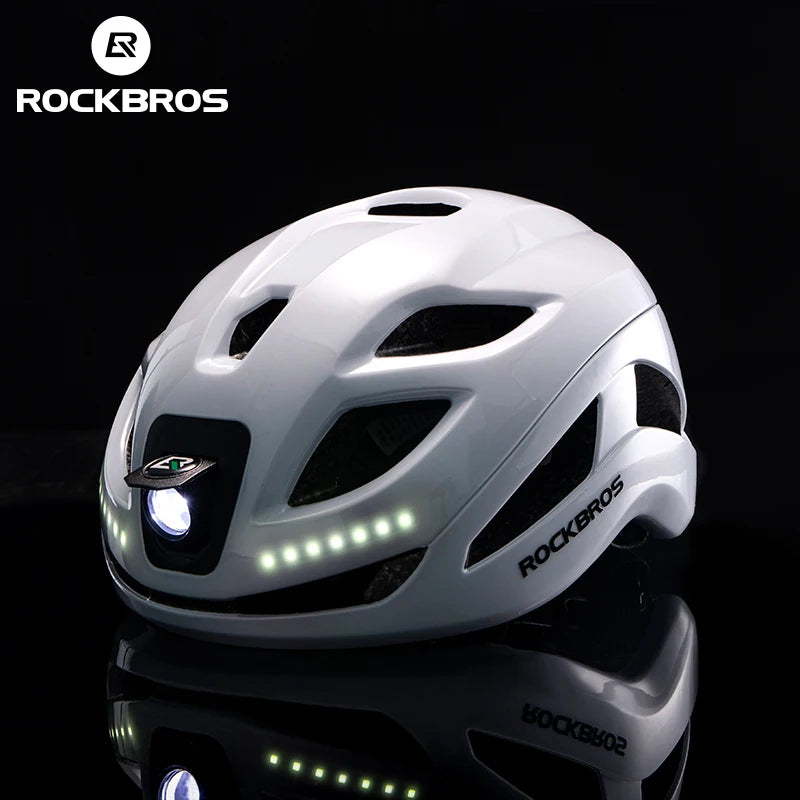 ROCKBROS LED Cycling Helmet With Front Light Type C Charging