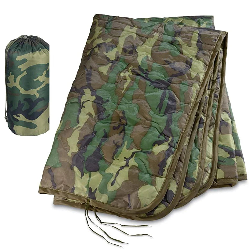 Tactical Camouflage Quilted Water Repellent Blanket For Camping Hunting