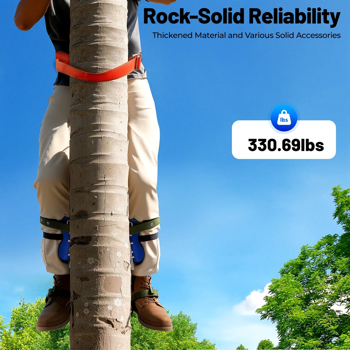 Professional Adjustable Tree Climbing Spikes With Safety Belt