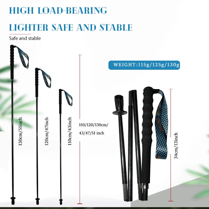 OKHEALING T800 Carbon Fiber Telescopic Hiking Trekking Pole